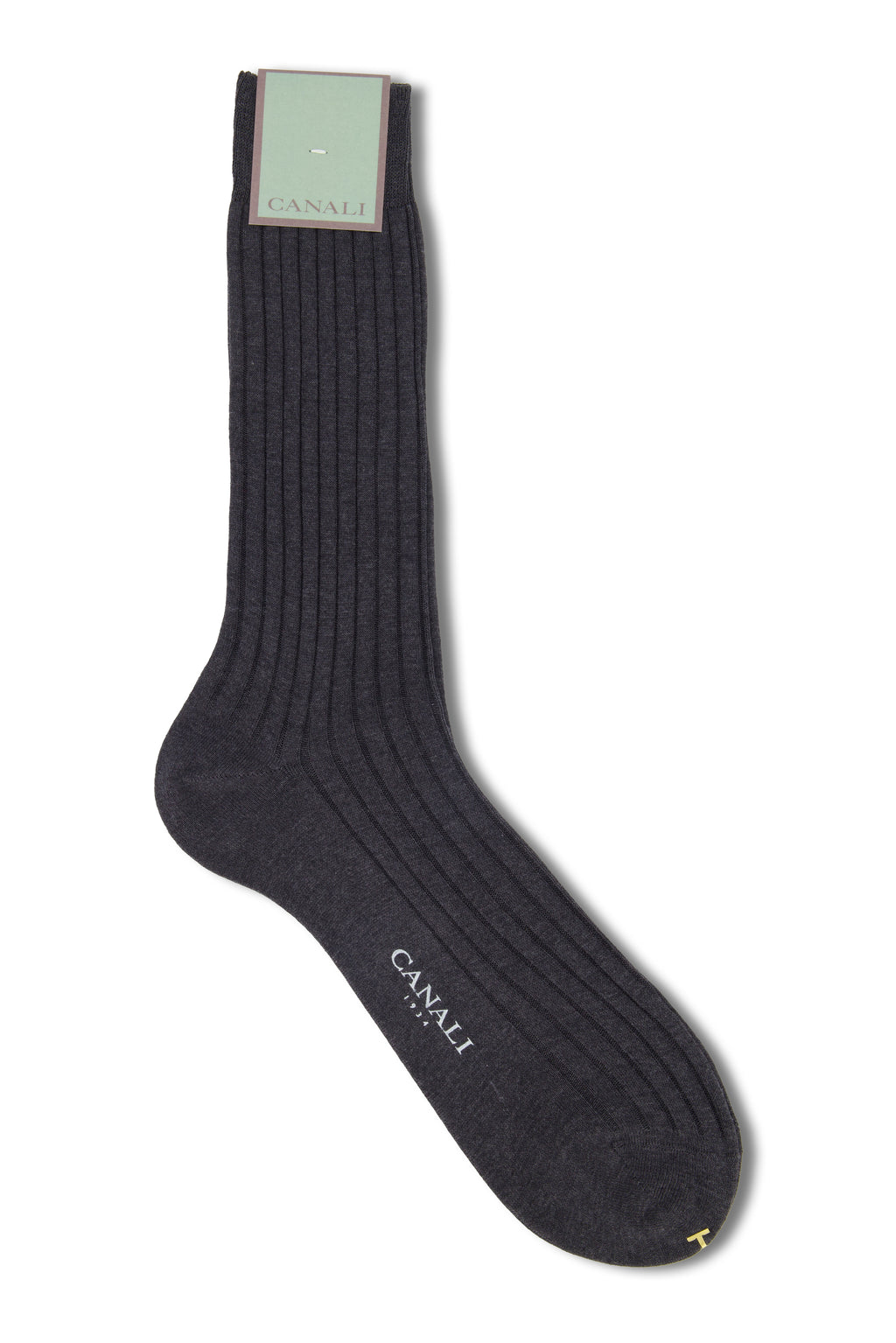 CANALI | Ribbed Cotton Socks | Charcoal