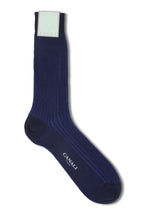 CANALI | Ribbed Two-Tone Socks | Blue & Navy