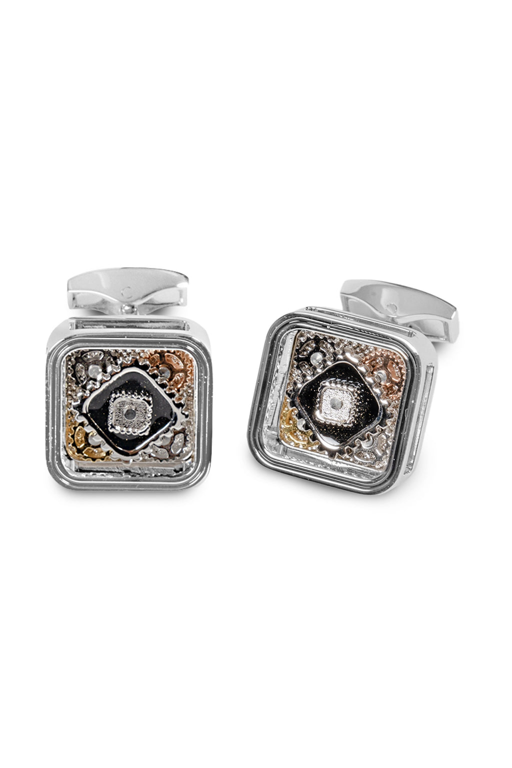 TATEOSSIAN | Gear Cufflinks | Black