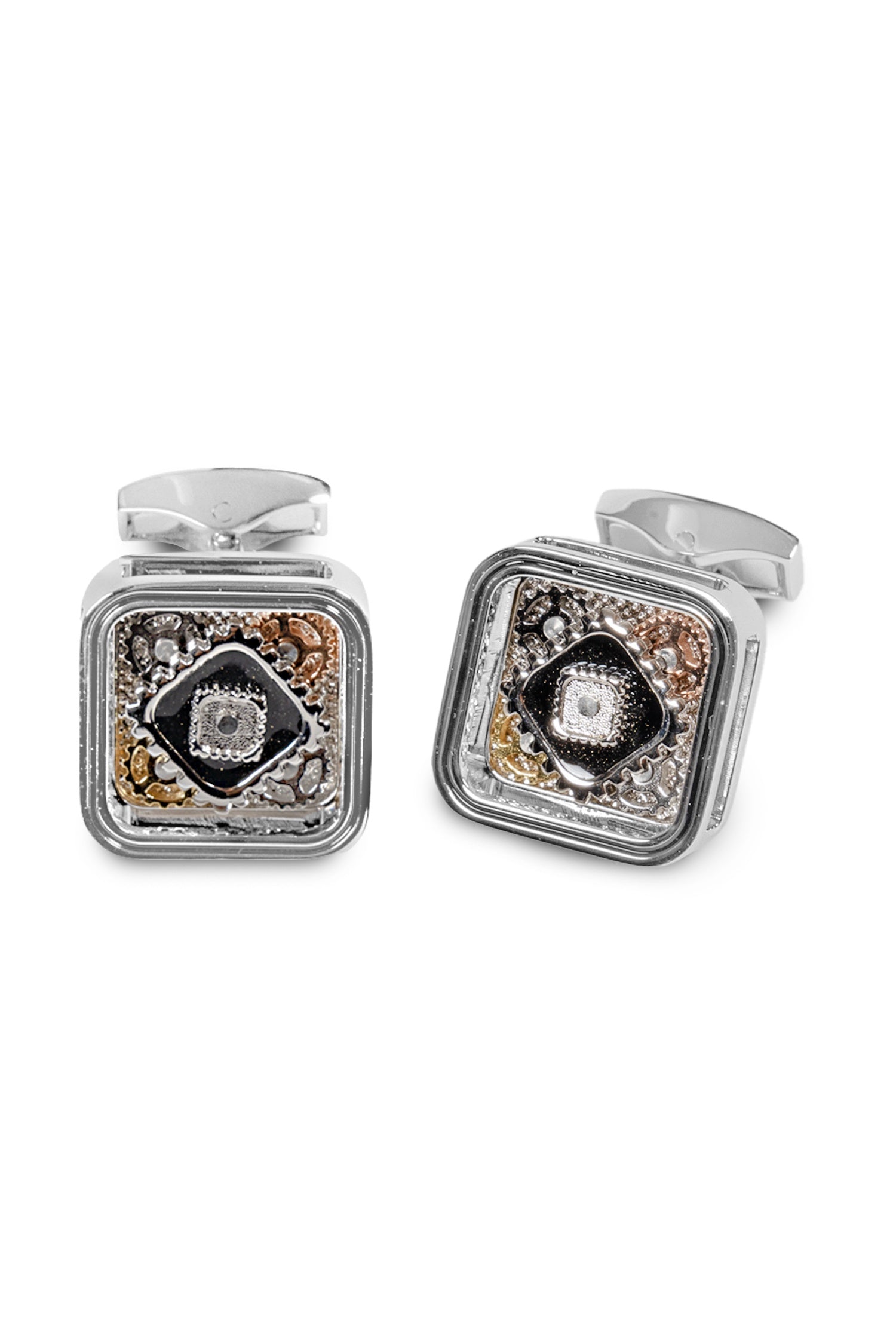TATEOSSIAN | Gear Cufflinks | Black