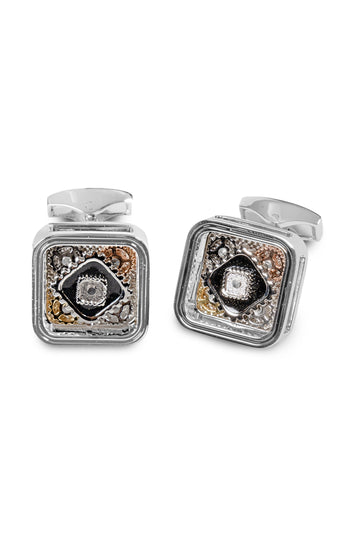 TATEOSSIAN Black Gear Cufflinks