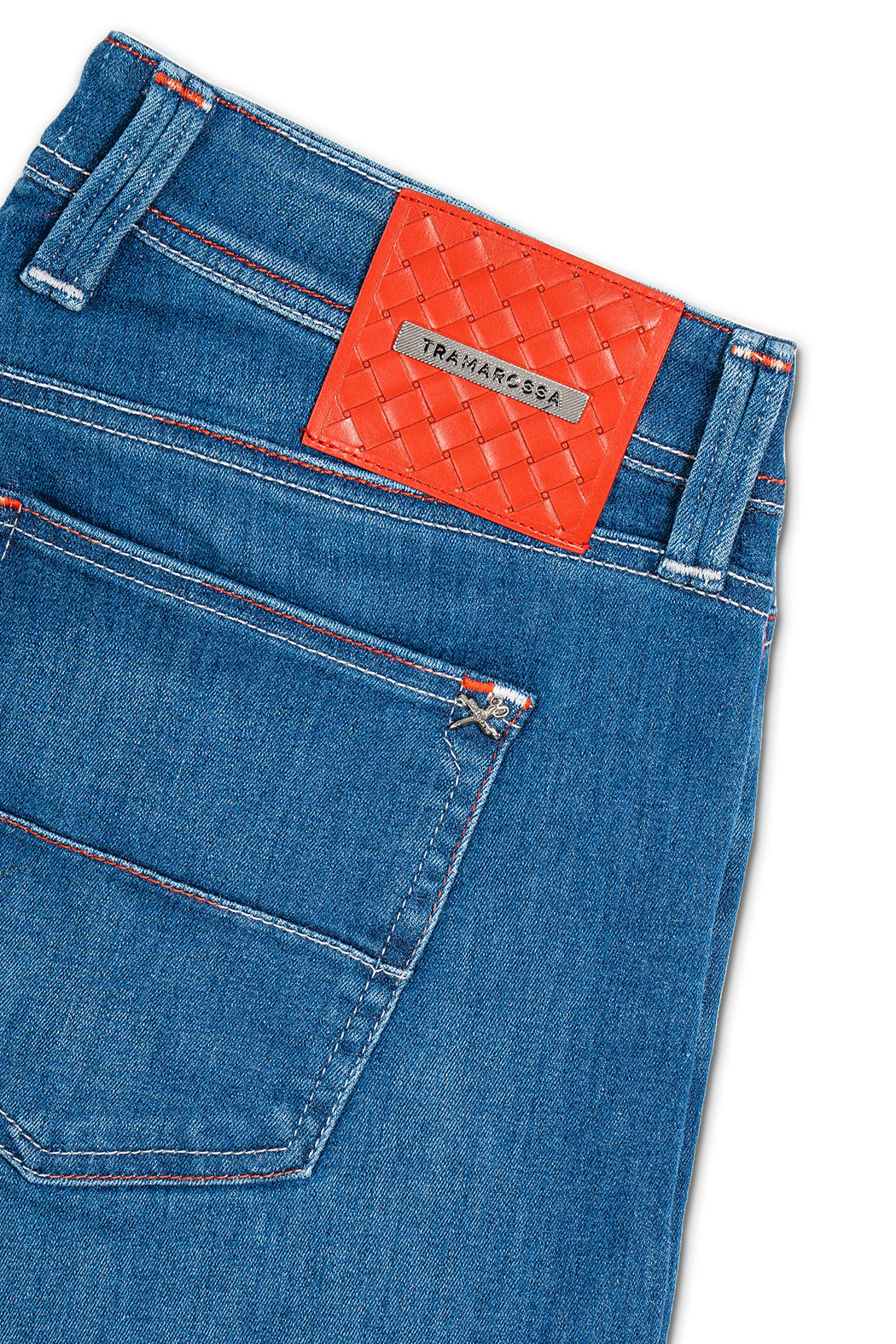 TRAMAROSSA Denim Jeans With Basket Weave Red Label1