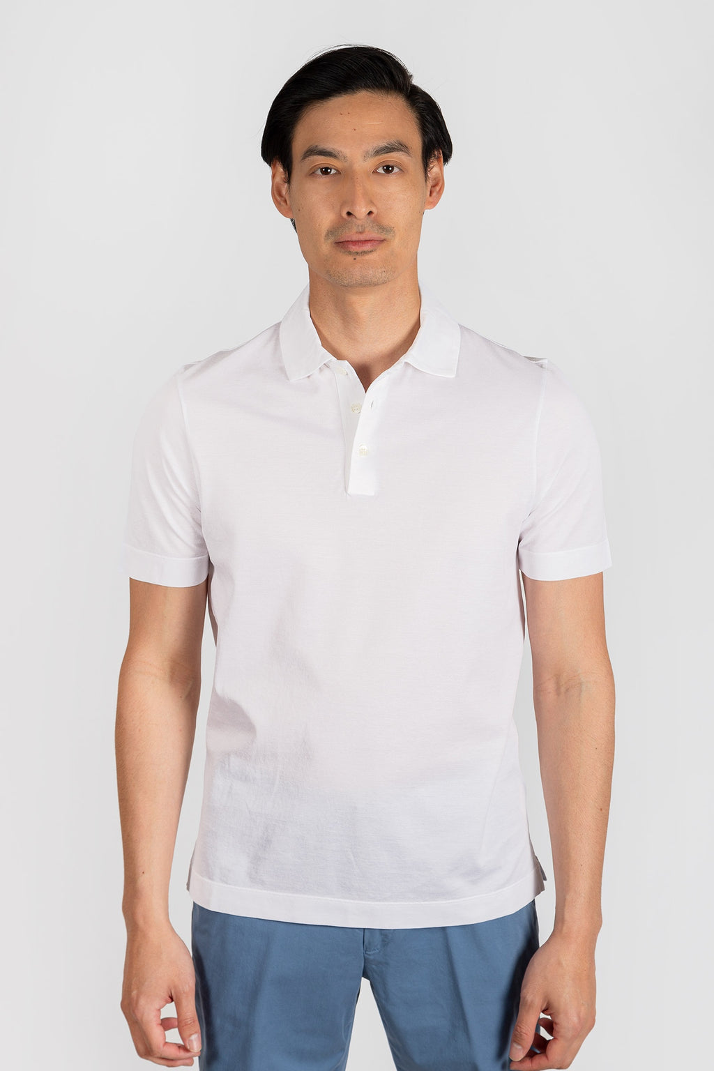 CANALI | Cotton Pique Polo | White
