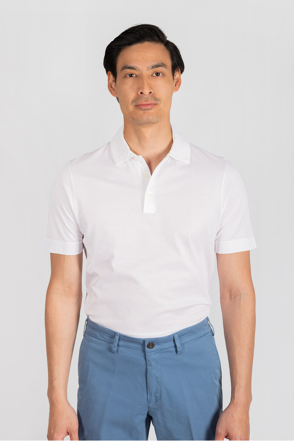 CANALI | Cotton Pique Polo | White