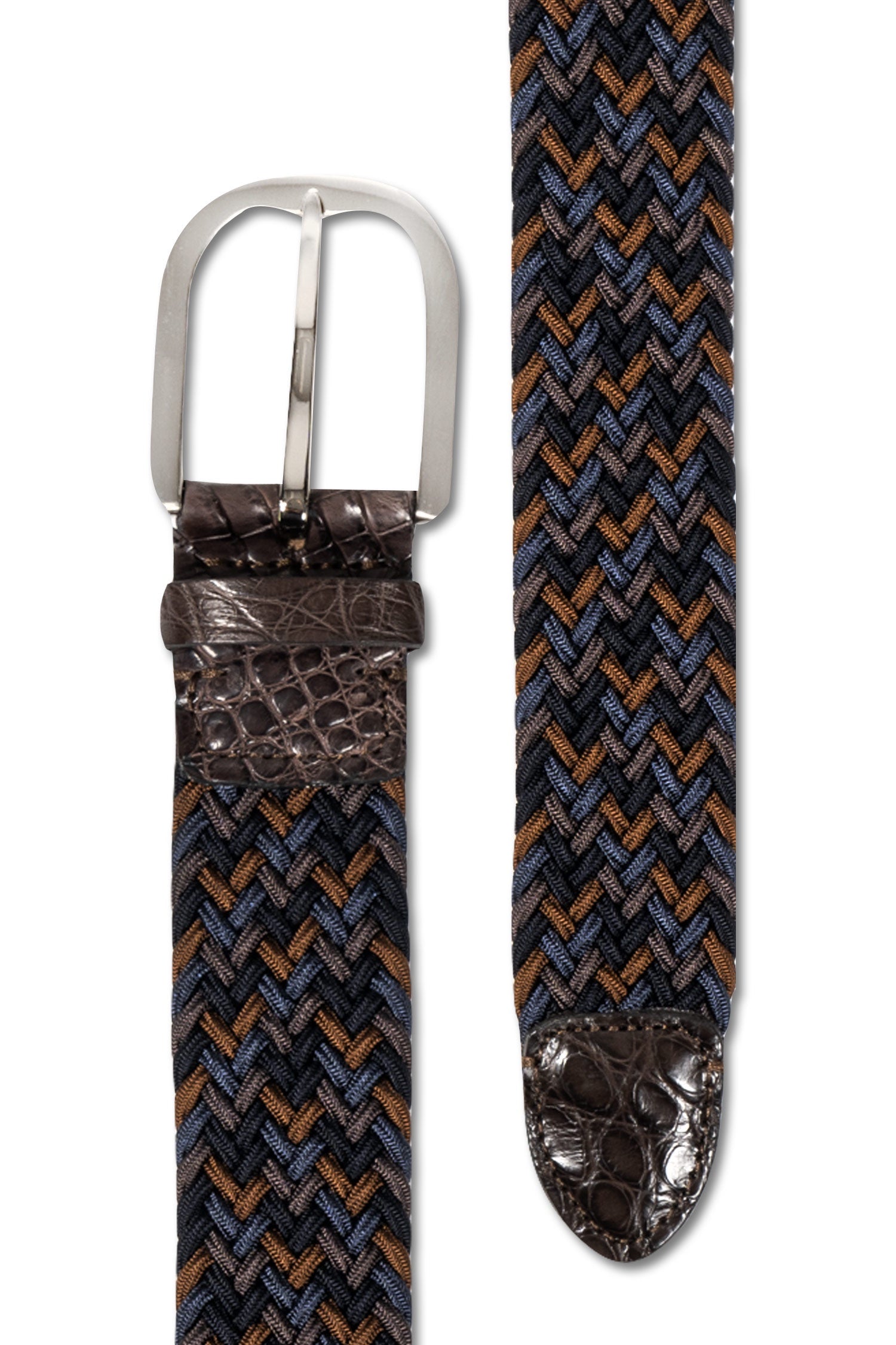 MITCHELL OGILVIE | Belt Croc Trims | Brown & Navy