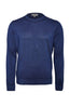 CANALI | Washed Wool-Silk Crew Neck Knit | Dark Blue