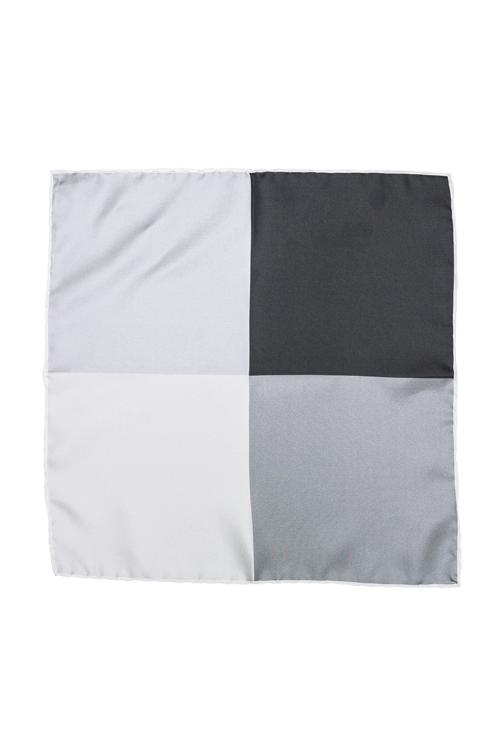 ASCOT | 4-Tone Silk Pocket Square | Grey & Black