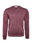 CANALI | Washed Wool-Silk V-Neck Knit | Wine