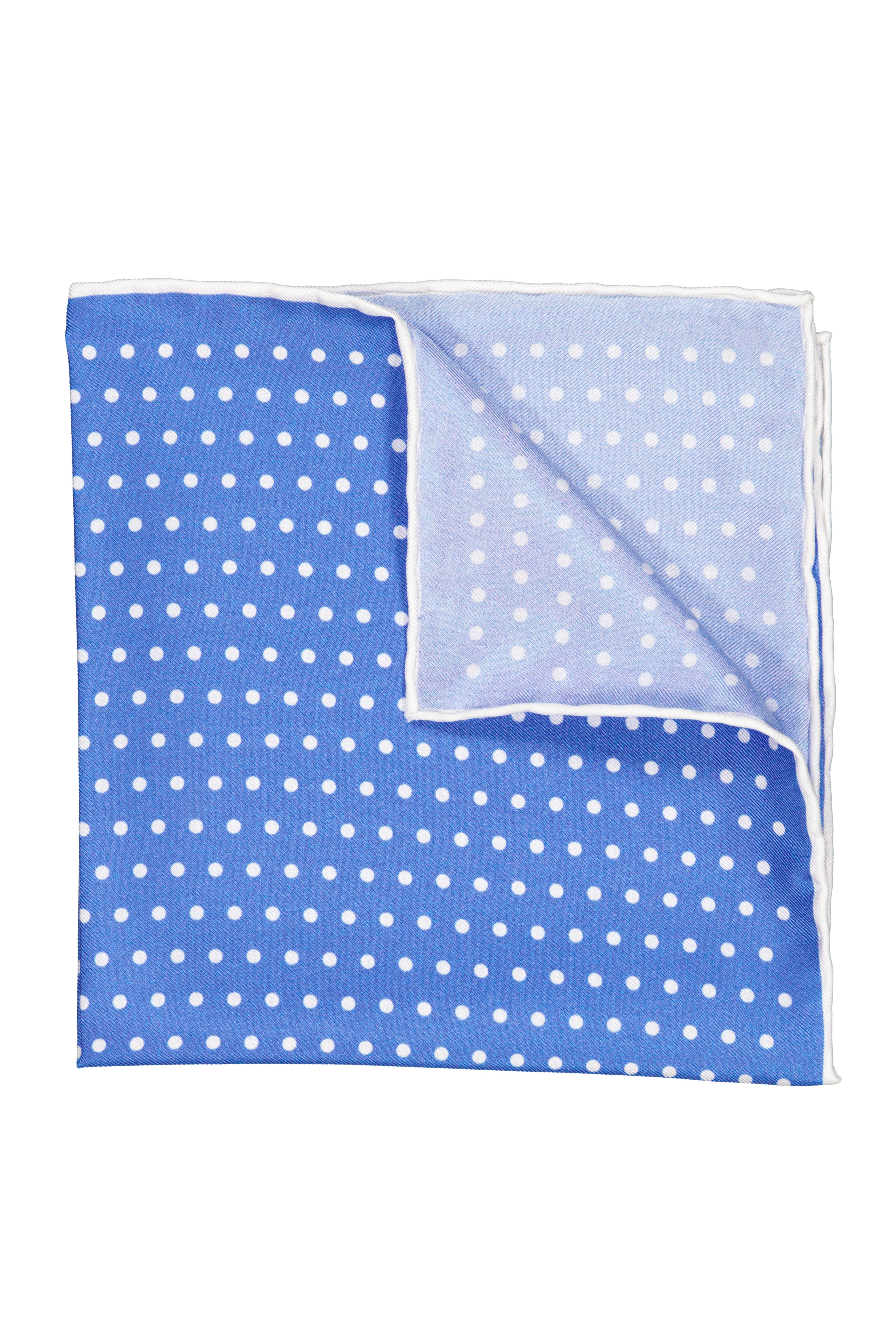 ASCOT | Spotty Silk Pocket Square | Blue