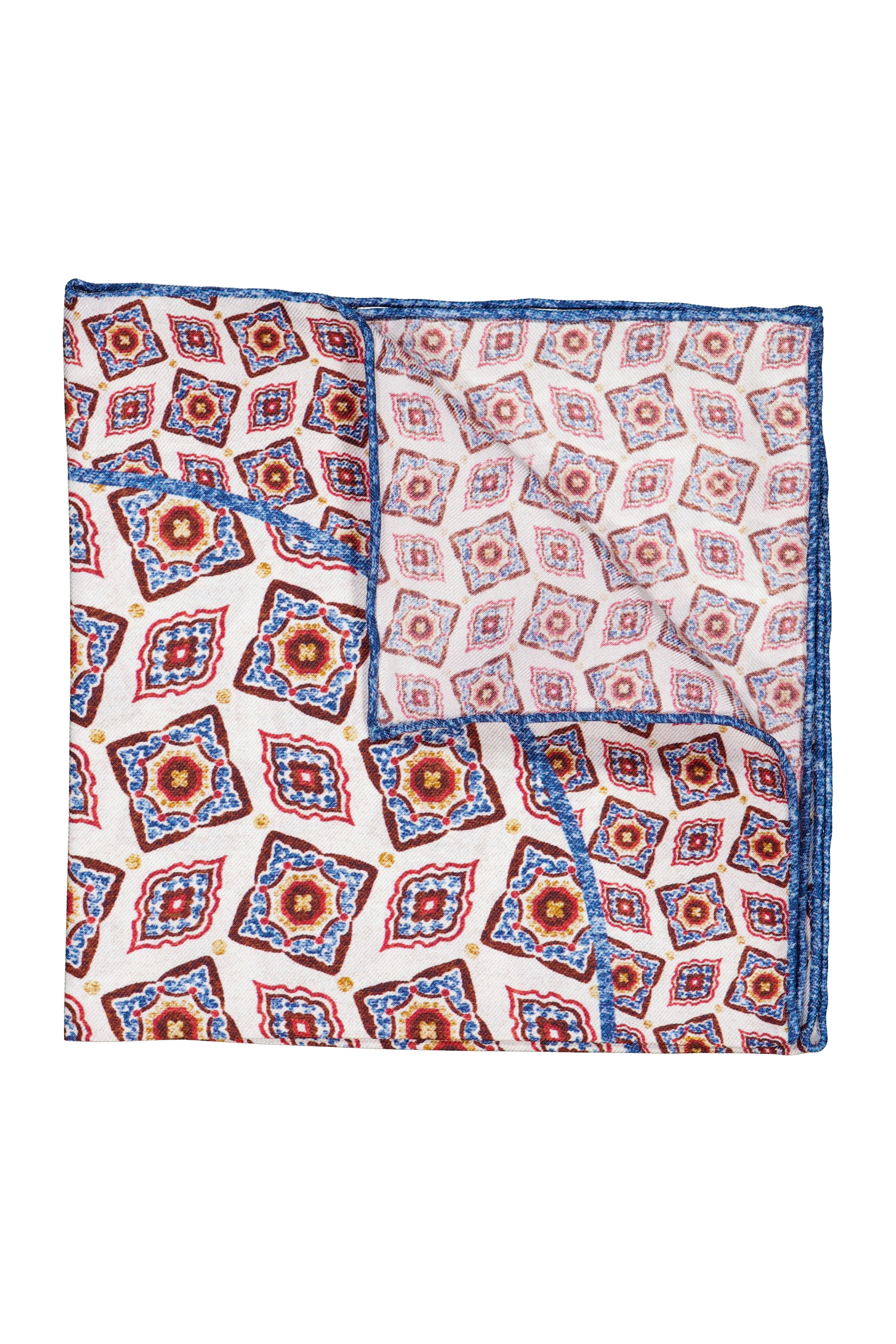ASCOT | Patterned Pocket Square | Red & Blue
