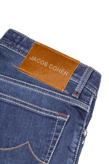 JACOB COHEN Denim Jeans With Tan Label